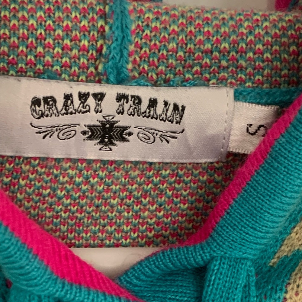 Crazy Train Colorful Geometric Pattern Hoodie Uni… - image 3